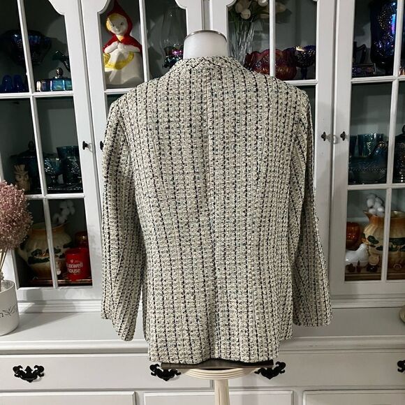 Doncaster Blazer Silk Blend Size 14 Cream Teal Black - Picture 6 of 10